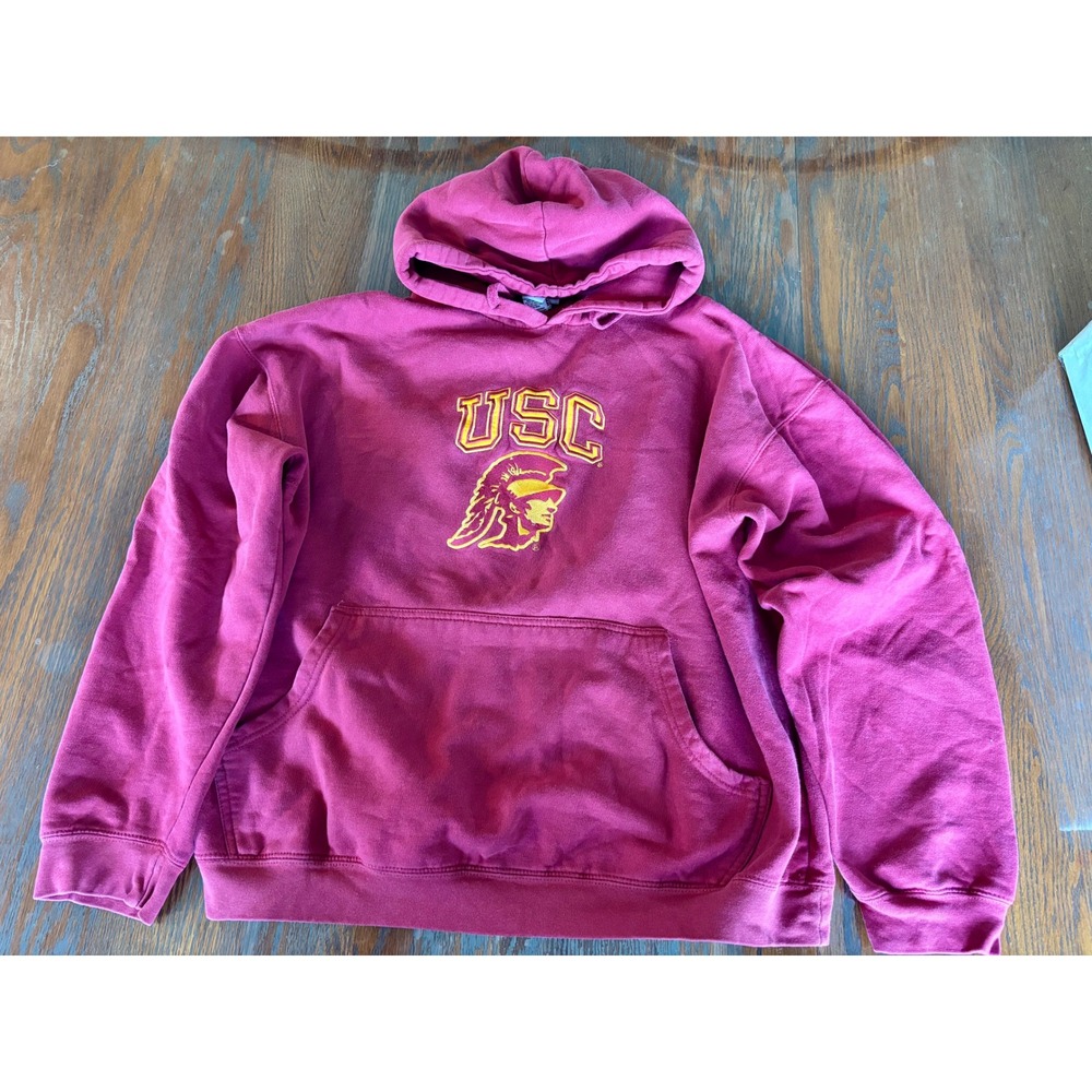 Vintage Red Oak USC Trojans Hoodie Cardinal Red Collegiate Sweatshirt XL